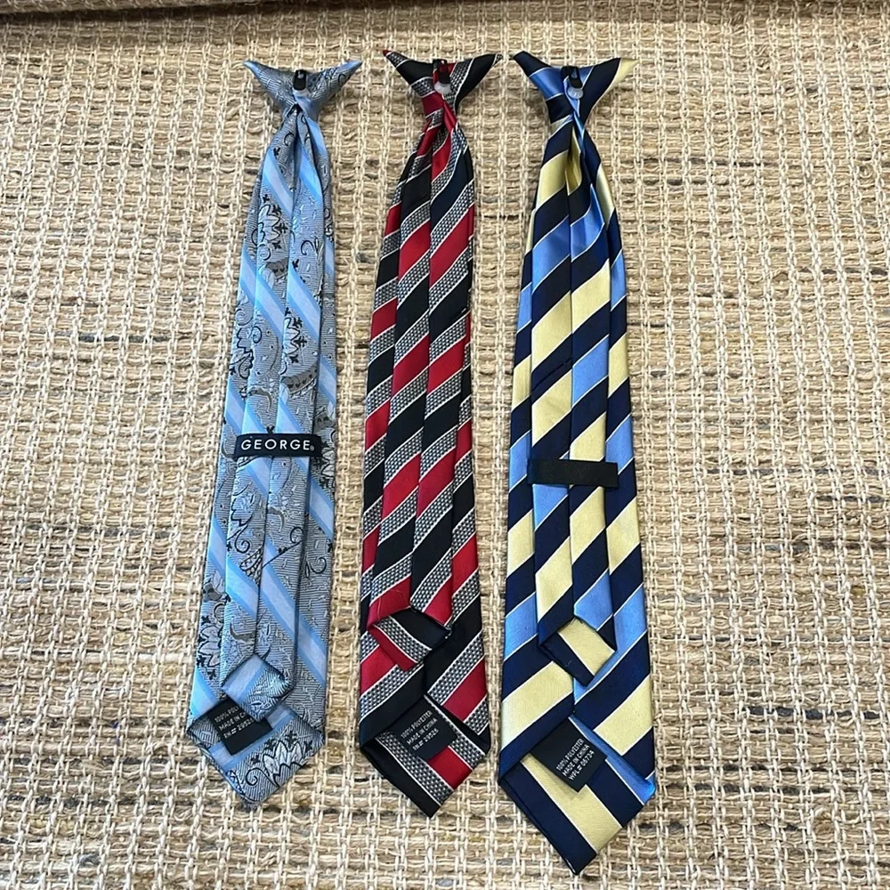 Bundle of 3 Kids Size Clip on Ties